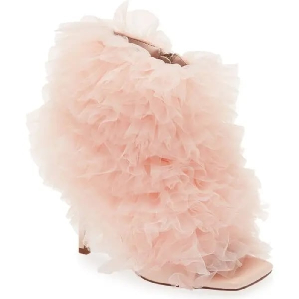 AZALEA WANG "DRAPED IN BEAUTY" Elegant Ruffle Pink Heels BRAND NEW !!!!!!!!!!